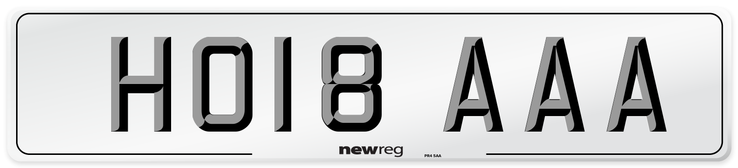 HO18 AAA Number Plate from New Reg